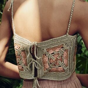 Zara Crochet Crop Top with Tie Straps